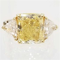 4.79 ct. yellow diamond ring with GIA certified