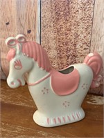 Vintage Rocking Horse Ceramic Planter