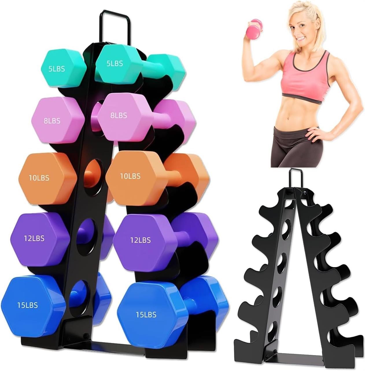 Weight Rack for Dumbbells  5 Tiers Compact A-Frame