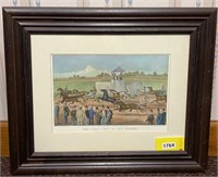 COURIER IVES HORSE RACING PRINT