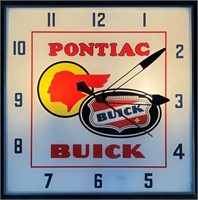 GREAT VINTAGE RESURFACED PONTIAC BUICK SHOP CLOCK