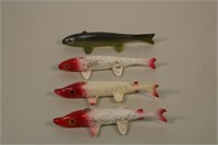 Lot of 4 Fish Spearing Decoys By Bear Creek Bait