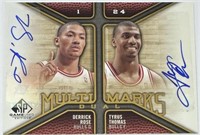 Derrick Rose And Tyrus Thomas dual Autographed