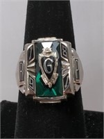 1981 10Kt White Gold Jostens Class Ring Size 8.5,