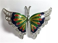 VINTAGE BUTTERFLY ENAMELED IN COLORS SPARKLING