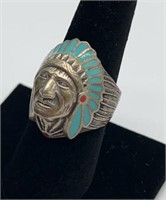 925 silver native ring size 8
