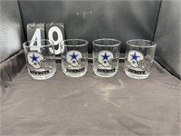Set Of 4 NFL Dallas Cowboys Glasses