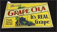 Adv. Tin Sign-Drink Grape Ola-It's Real Grape