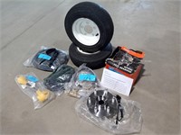 (2) Tires & Box Of Assorted Items