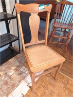 Vintage oak chair with l