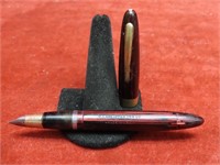 14k gold nib Sheaffer fountain pen red.