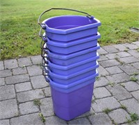 5 Purple Flatback Horse Feed Buckets