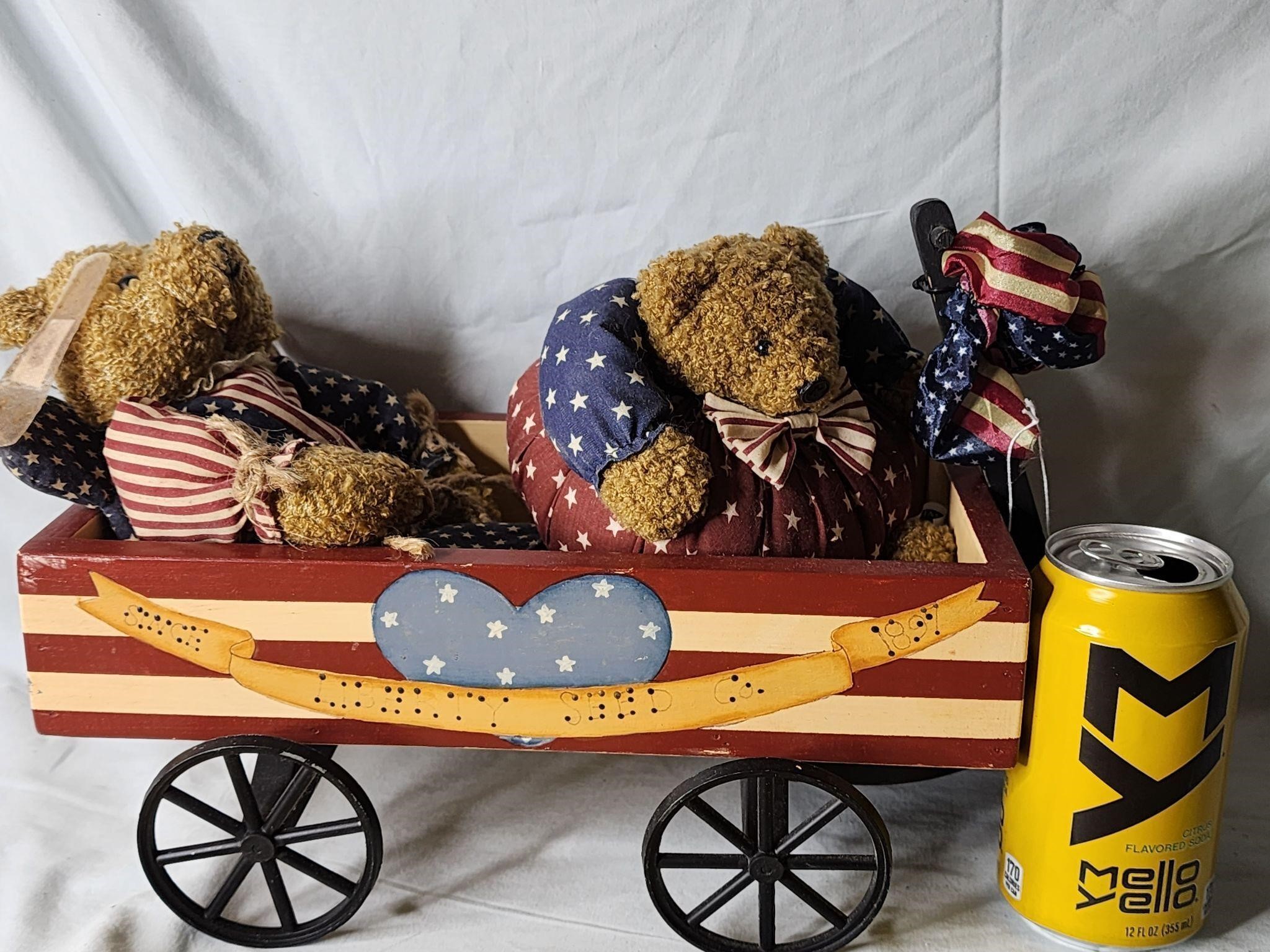 USA Flag Wagon and bears