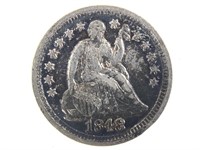 1848 Seated Half Dime Med Date