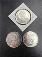 3x Silver Canada Canadian dollar coins