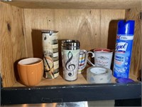 UPPER CABINET CONTAINING MISC GLASSES AND COFFEE M