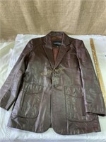 Men’s Brown Leather coat, size 40