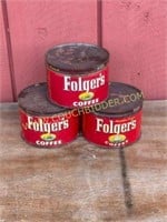 Folgers coffee tins