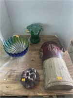 Vintage glass and pottery items
