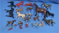 Cast Metal & Plastic Horses (some damaged)