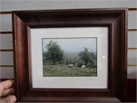 Artist signed sheep print. Nice frame.