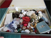 Box of Antique buttons.