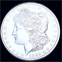 1892-CC Morgan Silver Dollar AU+