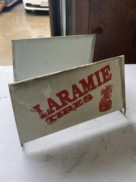 Vintage Laramie tires advertising display sign
