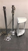 Pair of stanchions and corner table
