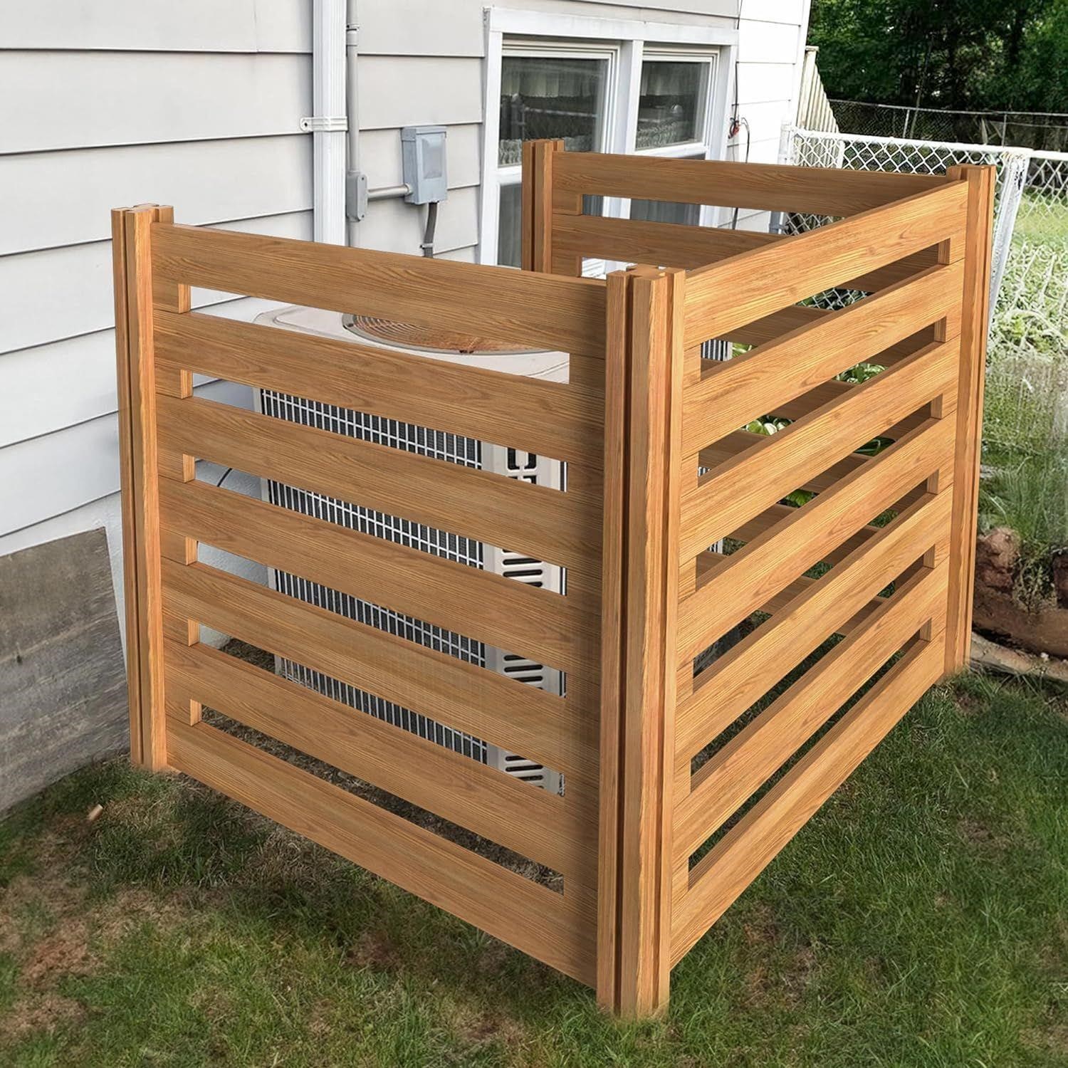 Air Conditioner Fence Wood Composter Bin
