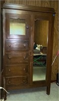 38x71 Tall Vintage Wardrobe With Drawers