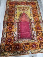 Turkish prayer rug 45x66" some damage