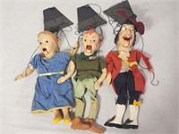 Vintage Disney's Peter Pan, Wendy, Hook, puppets