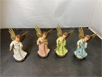 4 Piece Vintage Plastic Angels with Instruments