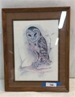 Signed Wall Art Of An Owl V13
