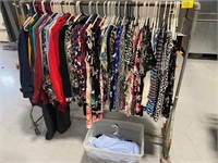 RACK OF PLUS-SIZE LADIES CLOTHES - RACK NOT