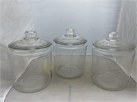 3 pc-Biscuit Jars w/Lids