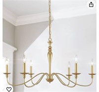 PAPAYA Farmhouse Chandelier 6-Light Gold