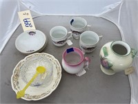 10 pc, 2 vases and China