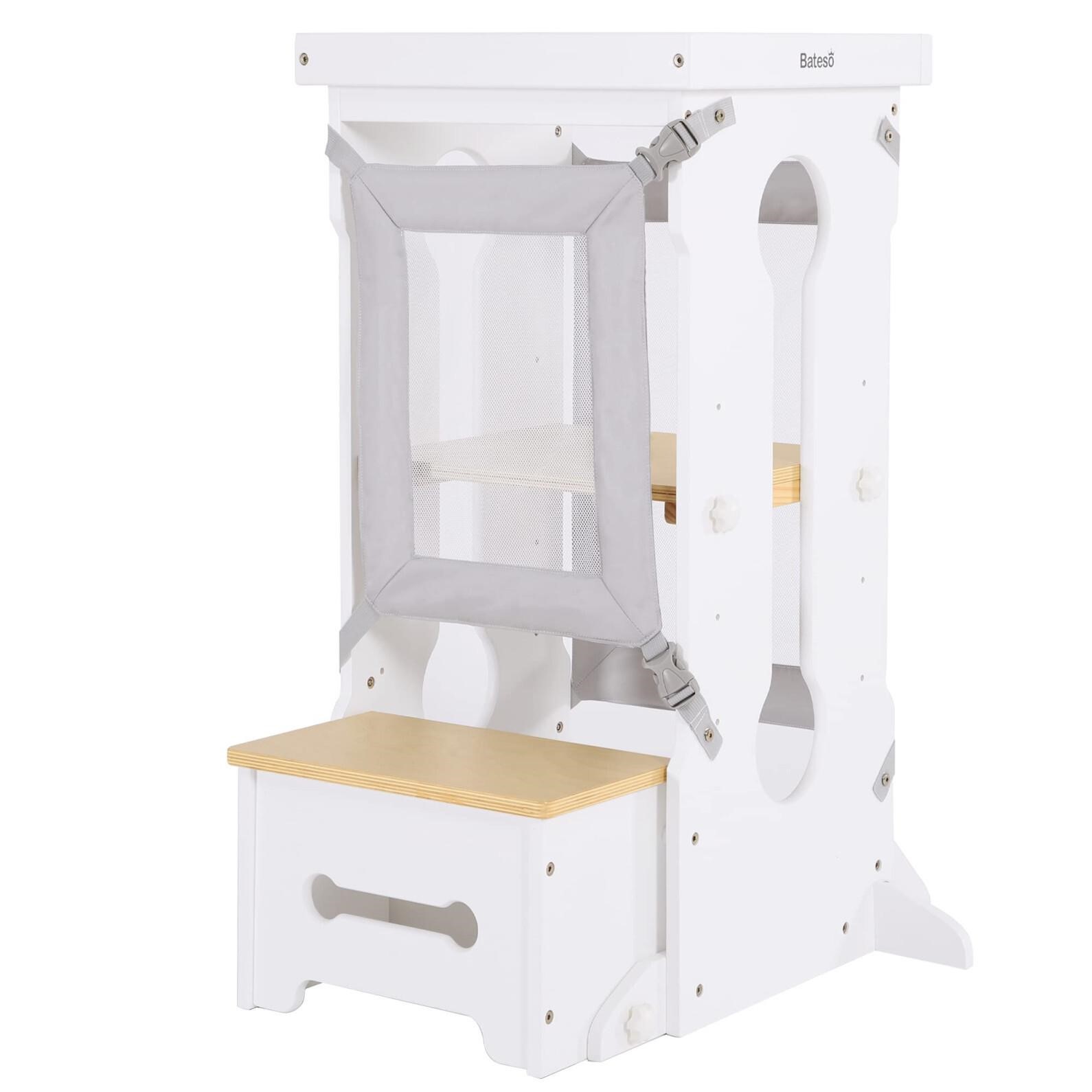Bateso Wooden Toddler Tower with 2 Detachable Nets
