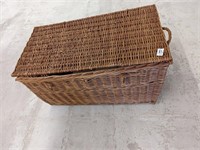 Large Wicker Basket with Linens