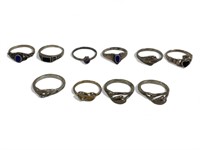 10 .925 Silver Ladies Rings