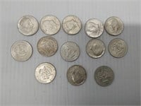 (13) 1964 silver JFK half dollars