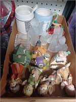 Box Lot of Various Angel Fugures, Cups and More