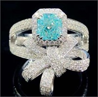 1.2ct Natural Blue Diamond Ring 18K Gold