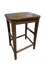 ANTIQUE PEGGED ASH TALL STOOL