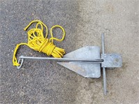 Danforth Fluke Boat Anchor 20" with Rope