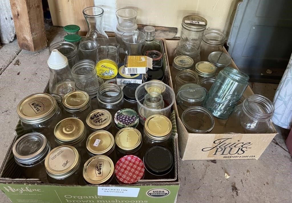 2 large flats of canning jars