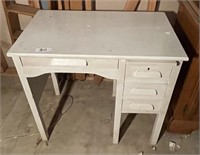 Child-sized white wood desk 30x18x29"h
