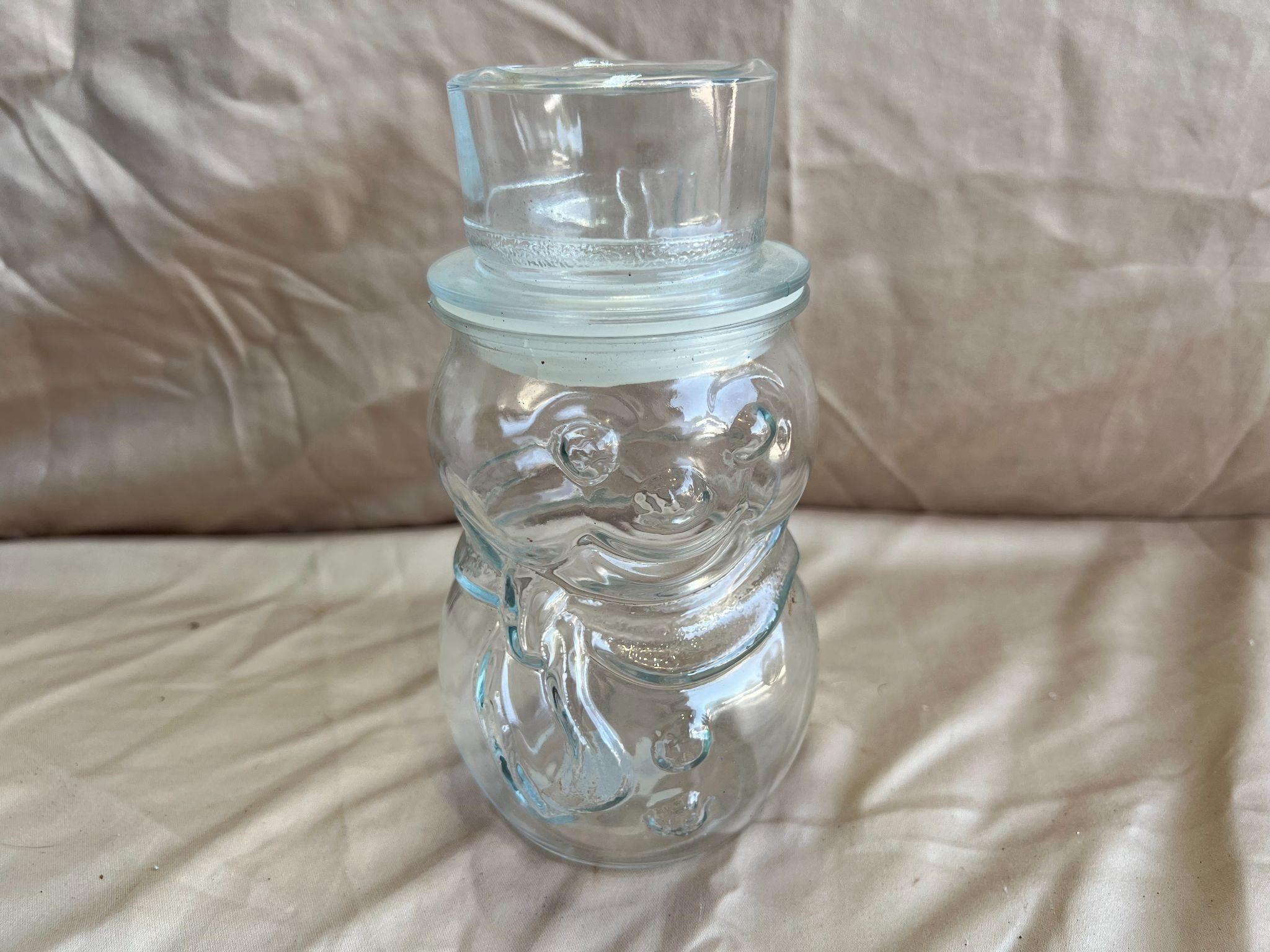 Snowman Glass Candy/Peanut Jar